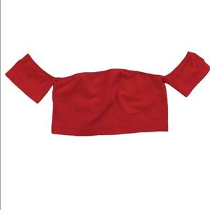 Forever 21 off the shoulder baby tee crop top XS